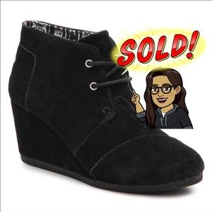 Toms Black Desert Wedge Bootie